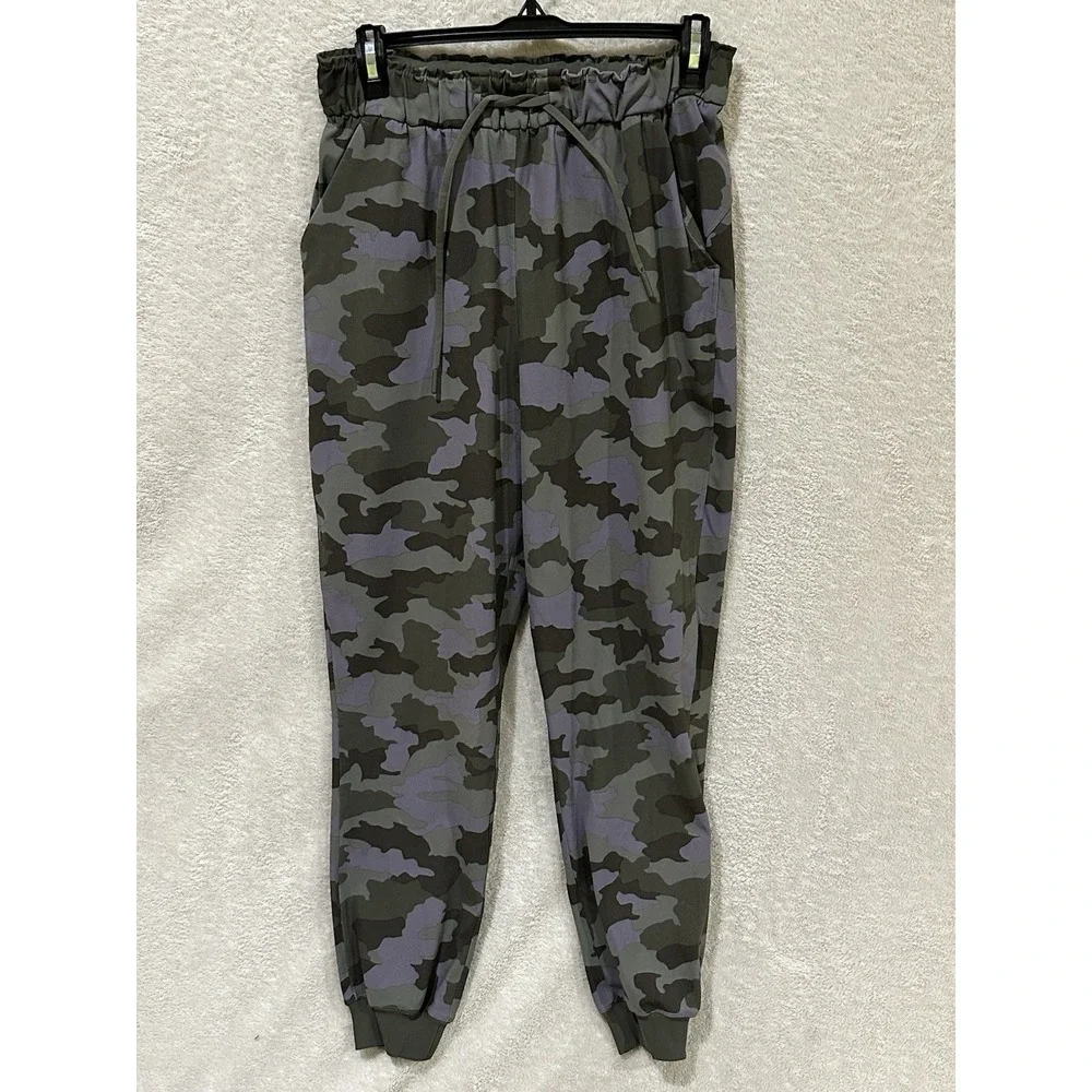 Lululemon Stretch High Rise Jogger Pants Size 6 Green Heritage 365 Camo W5DIJS‎